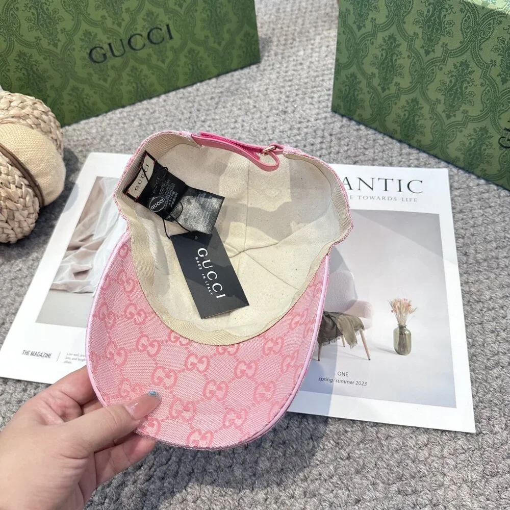 Gucci Pink Logo Pattern Cap - Picture 8 of 9